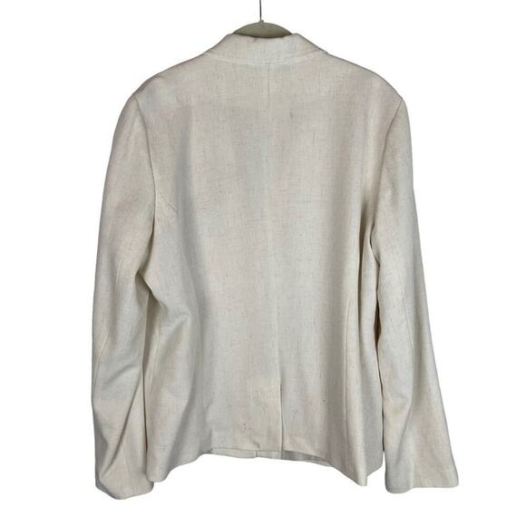 Vintage Sag Harbor cream linen blend three button closure blazer - Picture 4 of 8